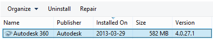 Autodesk 360 Uninstall
